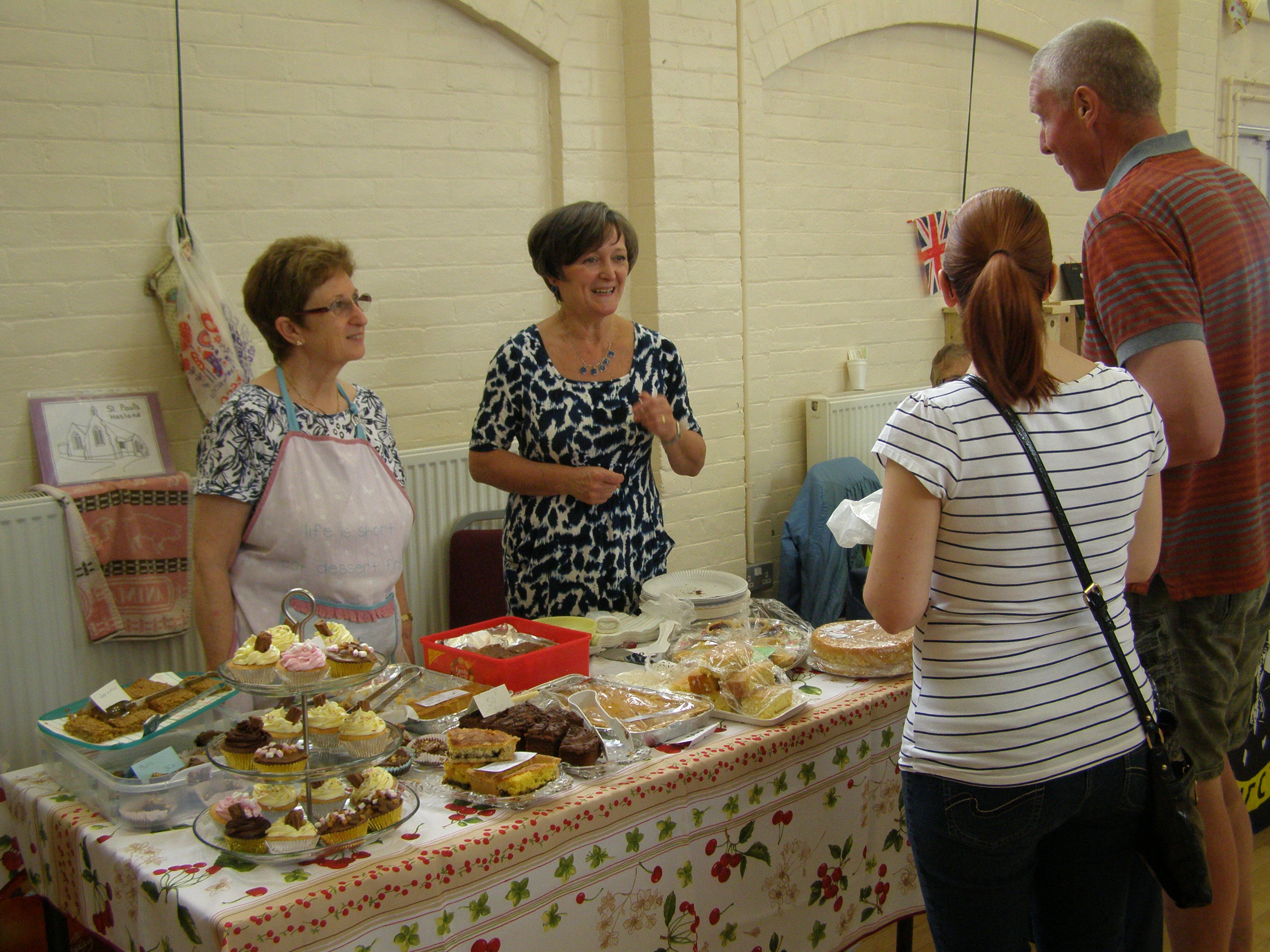 Cake stall provided by a local group.